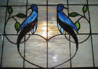 Blue Bird Stained Glass Window