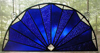 Cobalt Blue Fan Leaded Glass