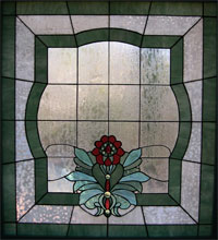 Brocade Design Bathroom Stained Glass Window