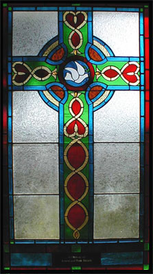 Stained Glass Cross with Dove