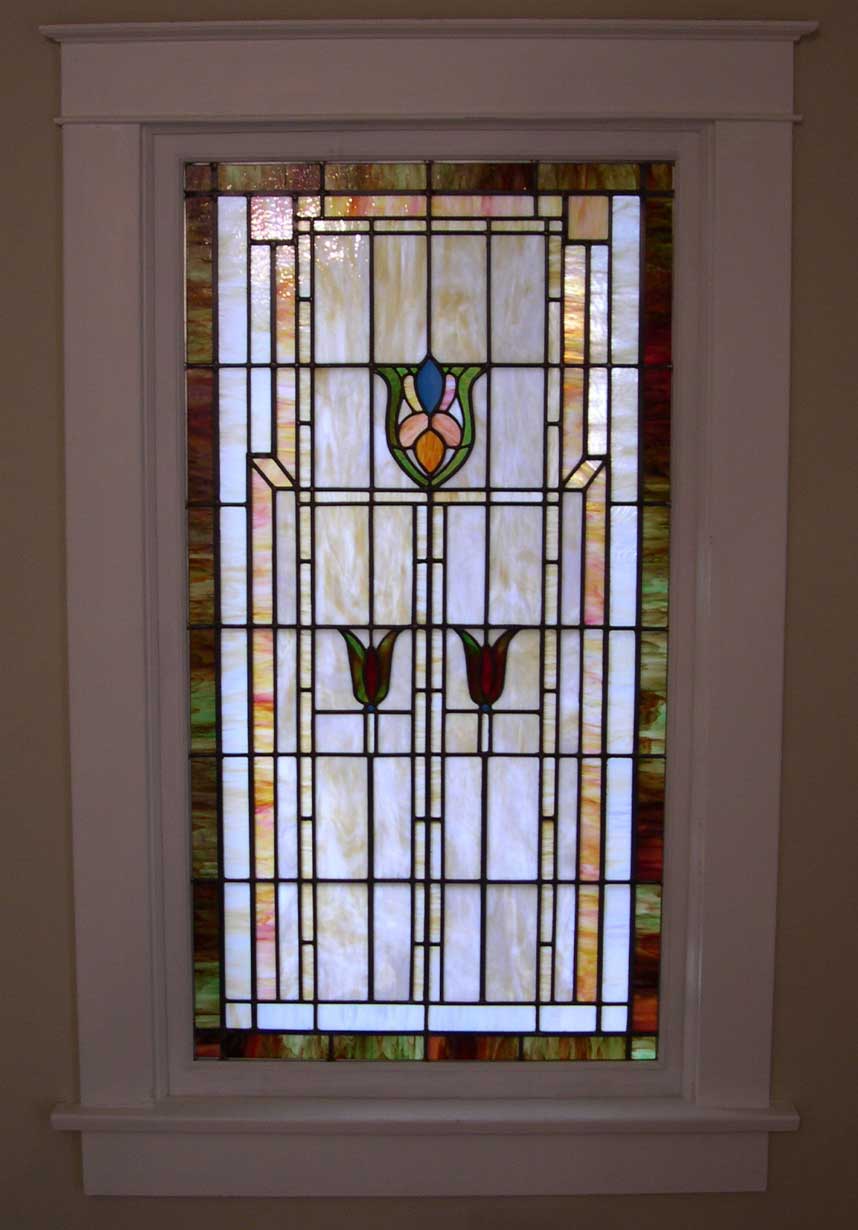 Mission Style Stained Glass Window
