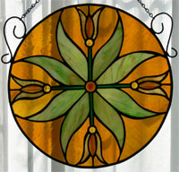 Golden Tulips Stained Glass Wnidow