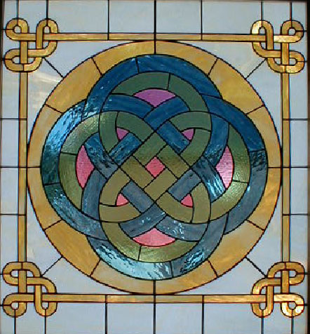 Storyteller Celtic Design Stained Glass Window