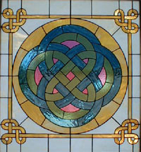 Celtic Storyteller Stained Glass Window