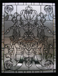 Griffins leaded glass